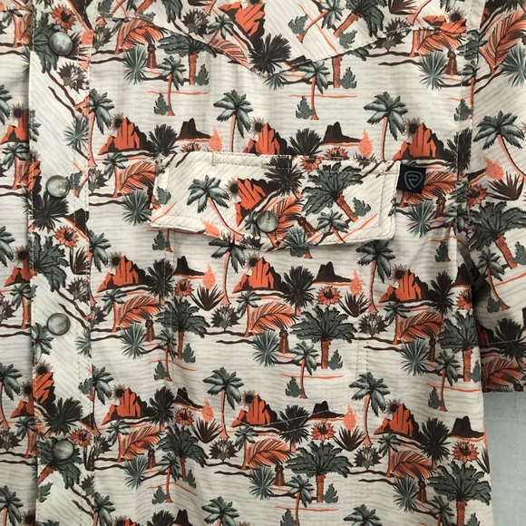 Rock & Roll Denim Snap Shirt Tropical Men's Small NWT - Picture 4 of 12